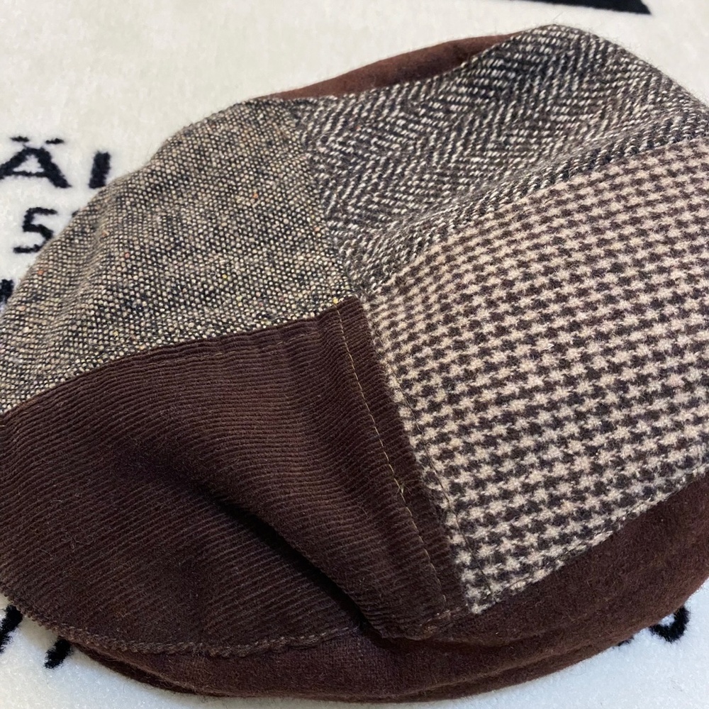 Wool Blend Patchwork Painter / Golfer Hat - image 3